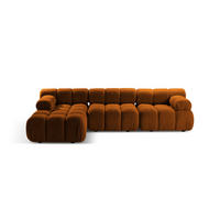 ECKSOFA modular links Bellis aus Boucle ziegelrot 4 Sitzplätze - Orange, Textil (155/282cm) - Micadoni