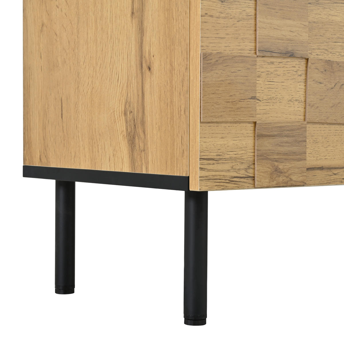TV-LOWBOARD mit Mosaikfront 170 x 35 x 44,5 cm Holzoptik Natur/Schwarz - Braun, Holzwerkstoff (35/44.5/170cm) - Beauniv