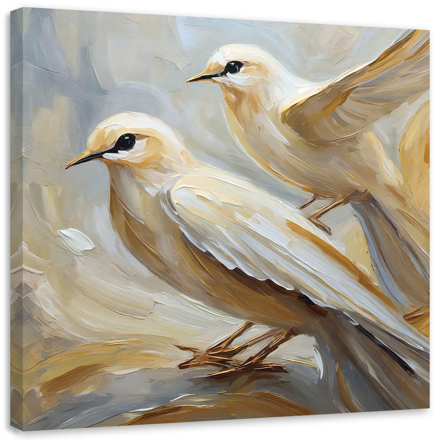 KUNSTDRUCK Beige 40/40 cm - Beige, Textil (40/40cm) - KUNSTLOFT