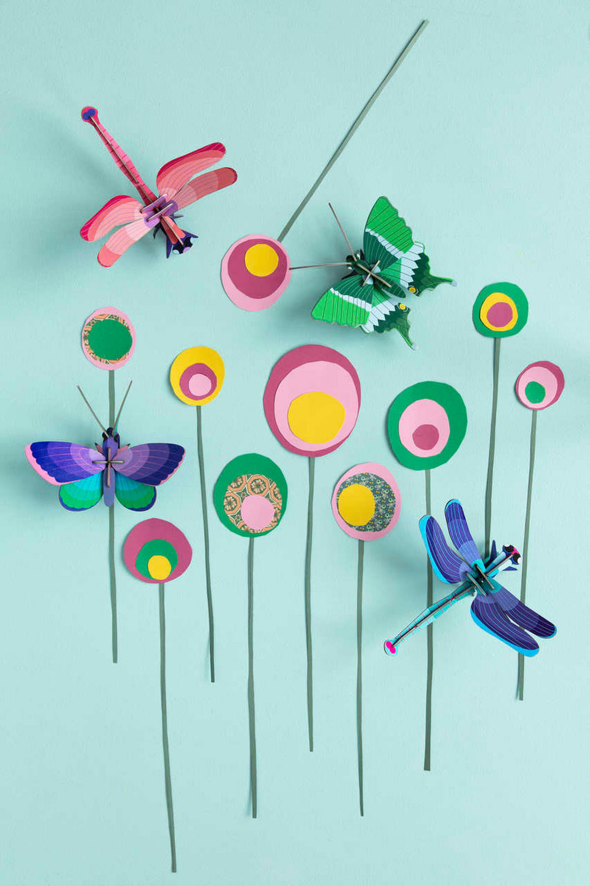 WANDDEKO Saphirlibelle 17/8 cm - Türkis/Blau, Wellpappe (17/8/16cm) - KUNSTLOFT
