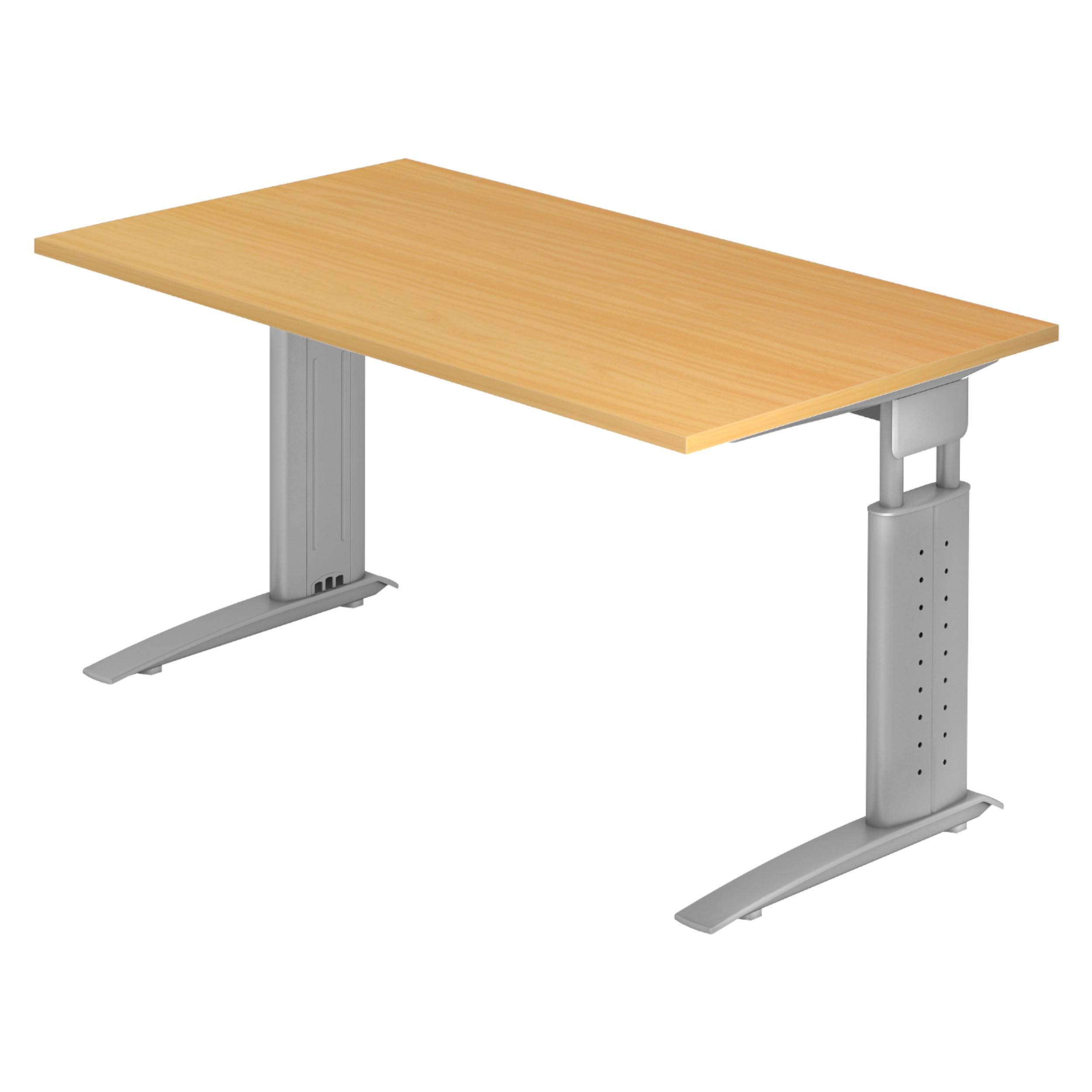 bümö Schreibtisch Buche, Silber 140x74x80 cm