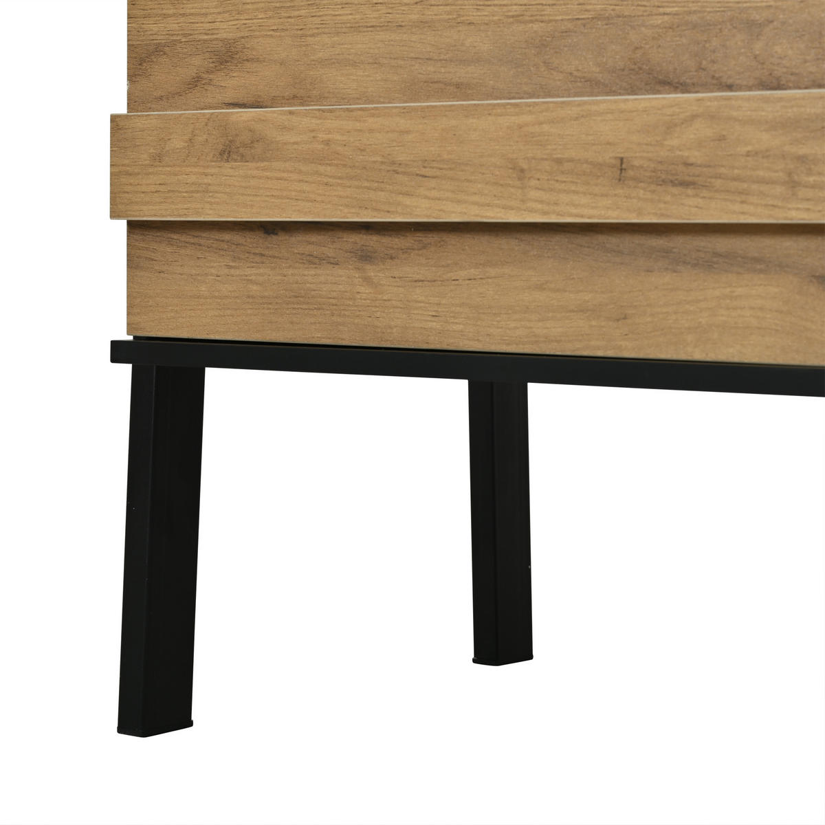 TV-LOWBOARD 175x39.5x53 cm 2 Schränke Offene Lagerflächen - Schwarz, Holzwerkstoff (39.5/53/175cm) - FLIEKS