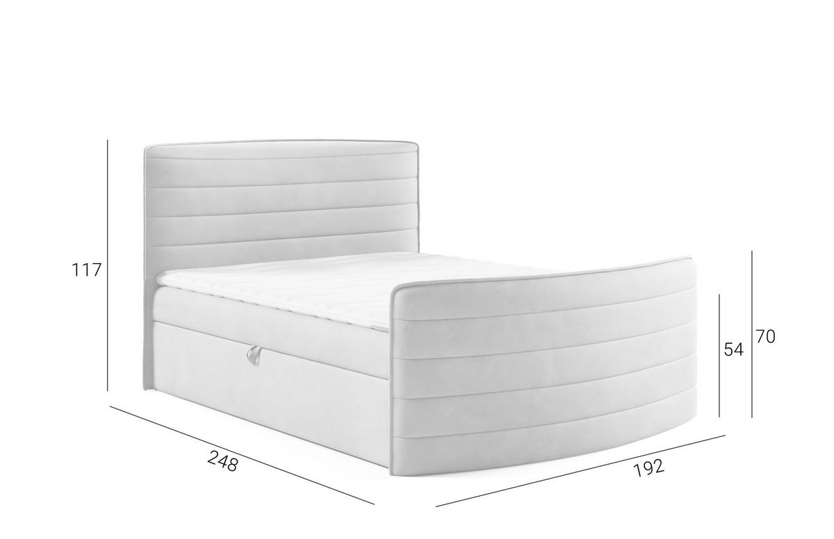BOXBETT 160 x 200 cm mit Bonell-Federkernmatratze H3 - Blau - CLEO - Dunkelblau, Textil (160/200cm) - AN-Moebel 4u