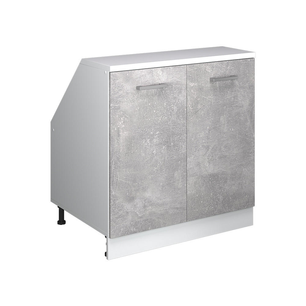 Vicco KUCHYŇSKÁ SKŘÍŇKA POD ŠIKMOU STŘECHU R-Line Beton 80 cm se 2 dveřmi, korpus skříně hloubka 60 cm