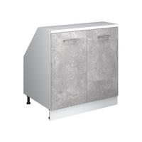 ORMARIĆ ZA KOSI KROV S VRATA Rion Beton 80 x 81.6 cm s 2 vrata, korpus ormara dubine 60 cm - bijela/siva, drvni materijal (80/83.8/60cm) - Vicco