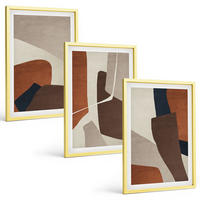 BILDER SET 3er Set - 40x60 cm Goldrahmen - Abstrakte moderne Strukturen - Goldfarben, Kunststoff (40/60cm) - TULUP