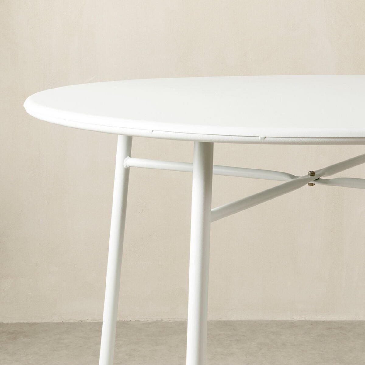 GARTENTISCH Loise Weiß 89 cm x 74 cm - Weiß, Metall (89/89/74cm) - Kenay Home