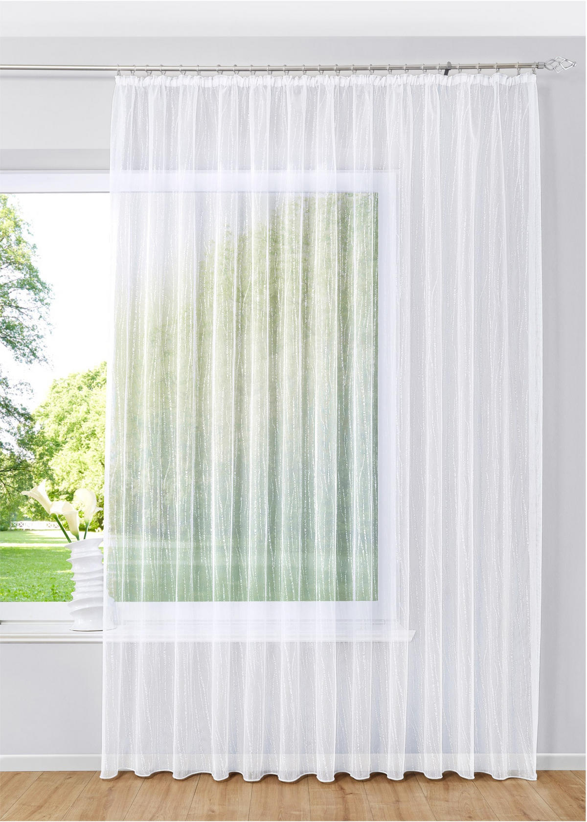 VORHANG »Isabella« HxB 120x300 cm Weiß - Weiß, Textil (300/120cm) - Gardinenbox