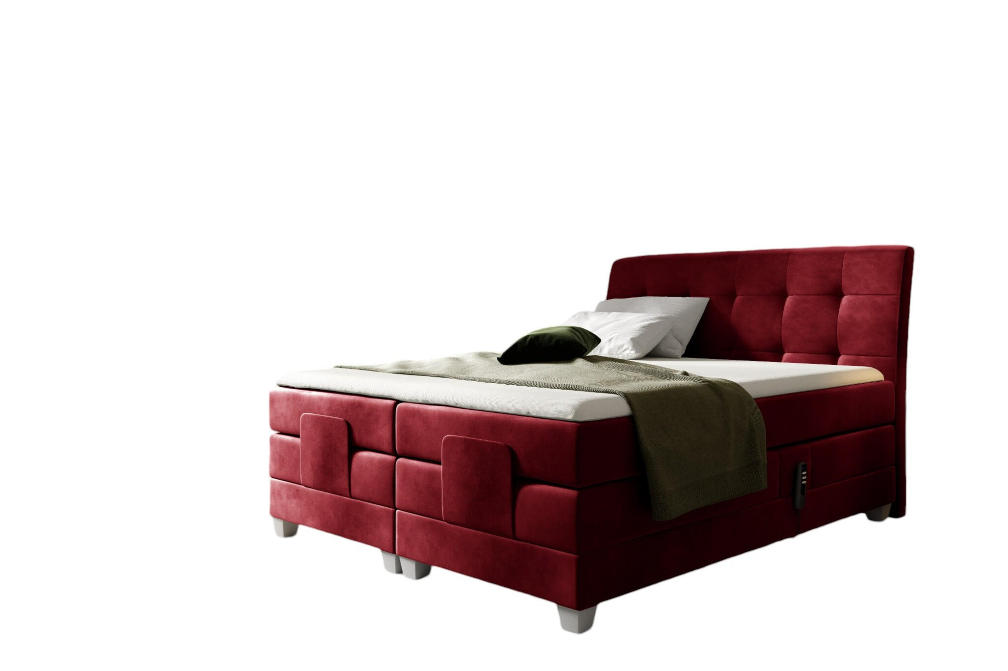 BOXSPRINGBETT Elektrisch Franco - Rot, Holzwerkstoff/Textil (160/200cm) - Fun Möbel