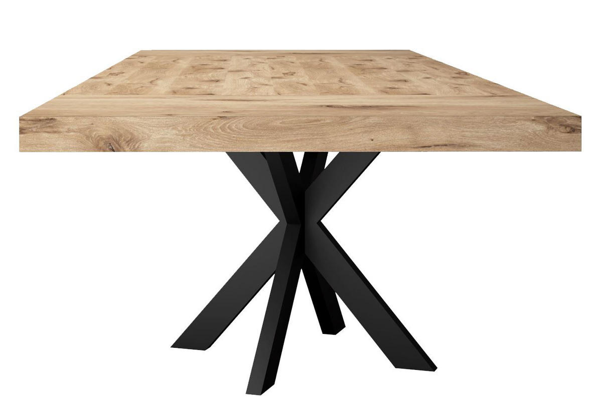 ESSTISCH Elgin 1 210-310x80x100 Holzwerkstoff Schwarz/Viking Oak - Eichefarben/Schwarz, Holzwerkstoff (210/100/80cm) - 58aufmkessel