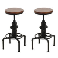 BAROVÉ ŽIDLE Hnědé, sada 2 ks - hnědá, dřevo (34/85/34cm) - MCW