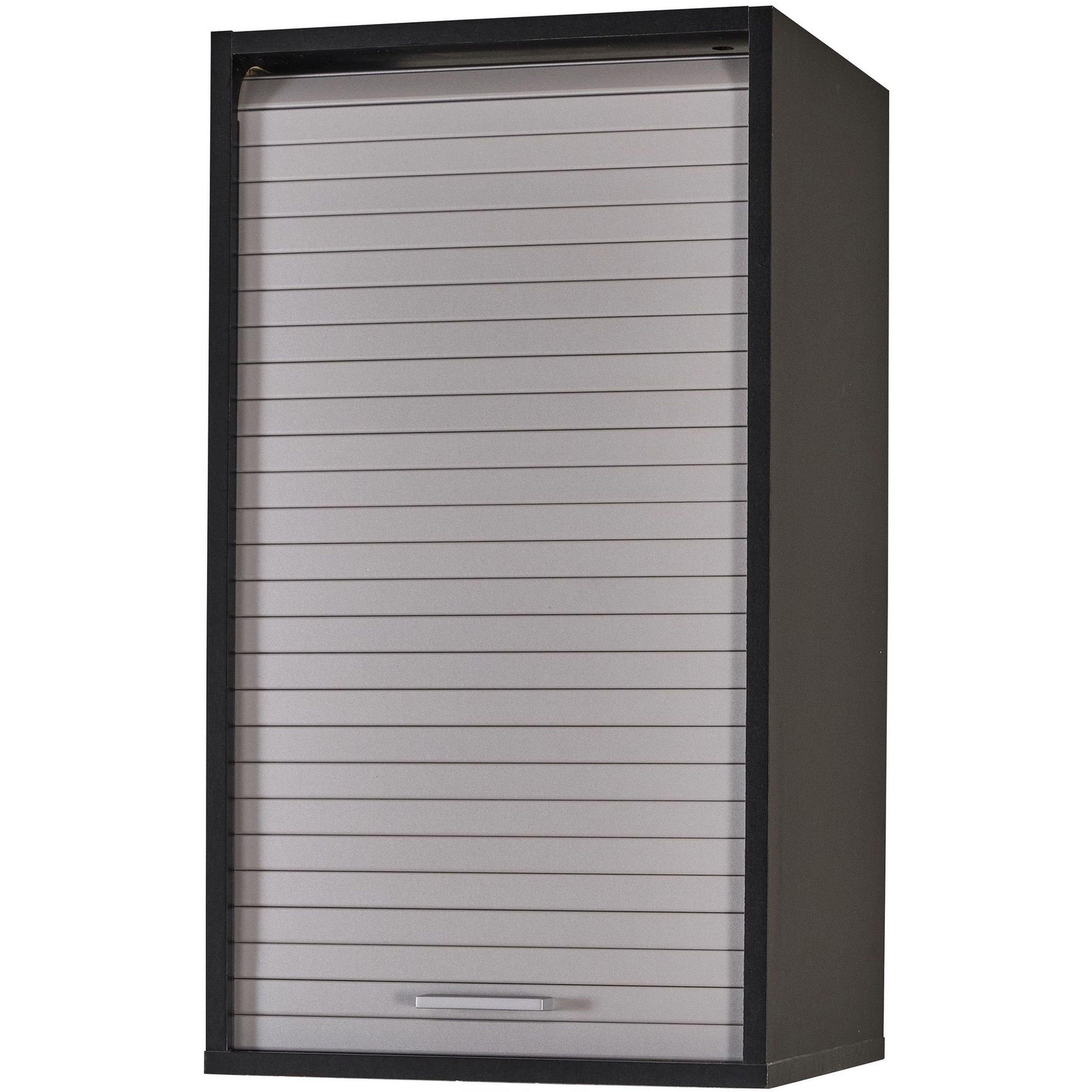 KÜCHENOBERSCHRANK mit Rolladentür 35/40/72cm - Schwarz, Holzwerkstoff (40/72/35cm) - Simmob