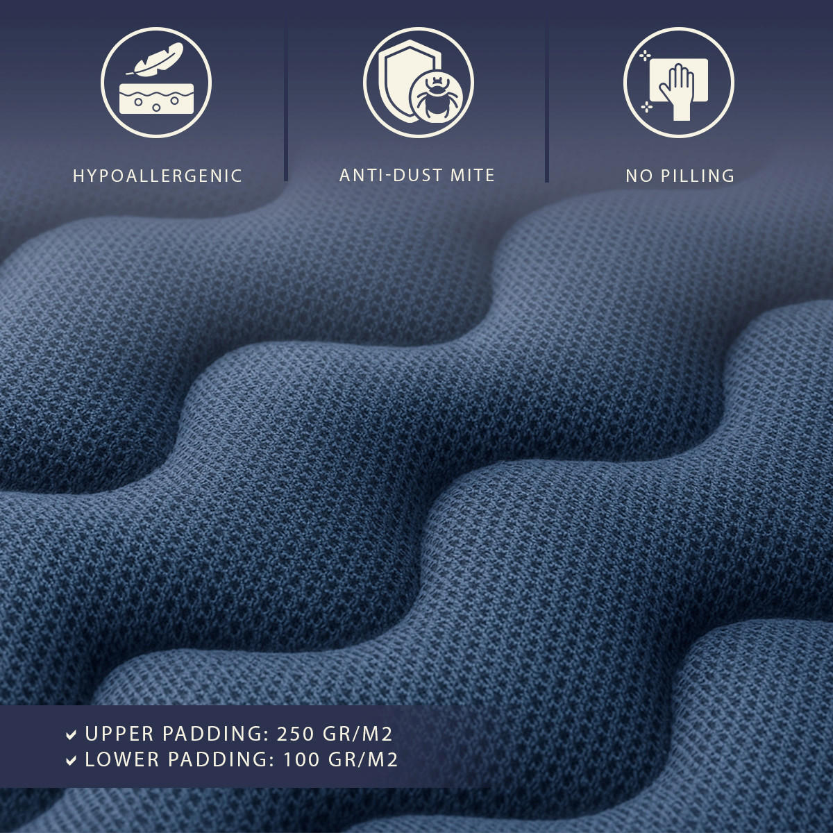 MATRATZE 140 x 200 cm Waterfoam H20 cm Mittelhart - Weiß, Textil (140/200cm) - The White Stone
