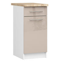 UNTERSCHRANK Weiß, Cappuccino Glanz 85/40/46 - Weiß, Holzwerkstoff (40/85/46cm) - RAUMHIRSCH FURNITURE