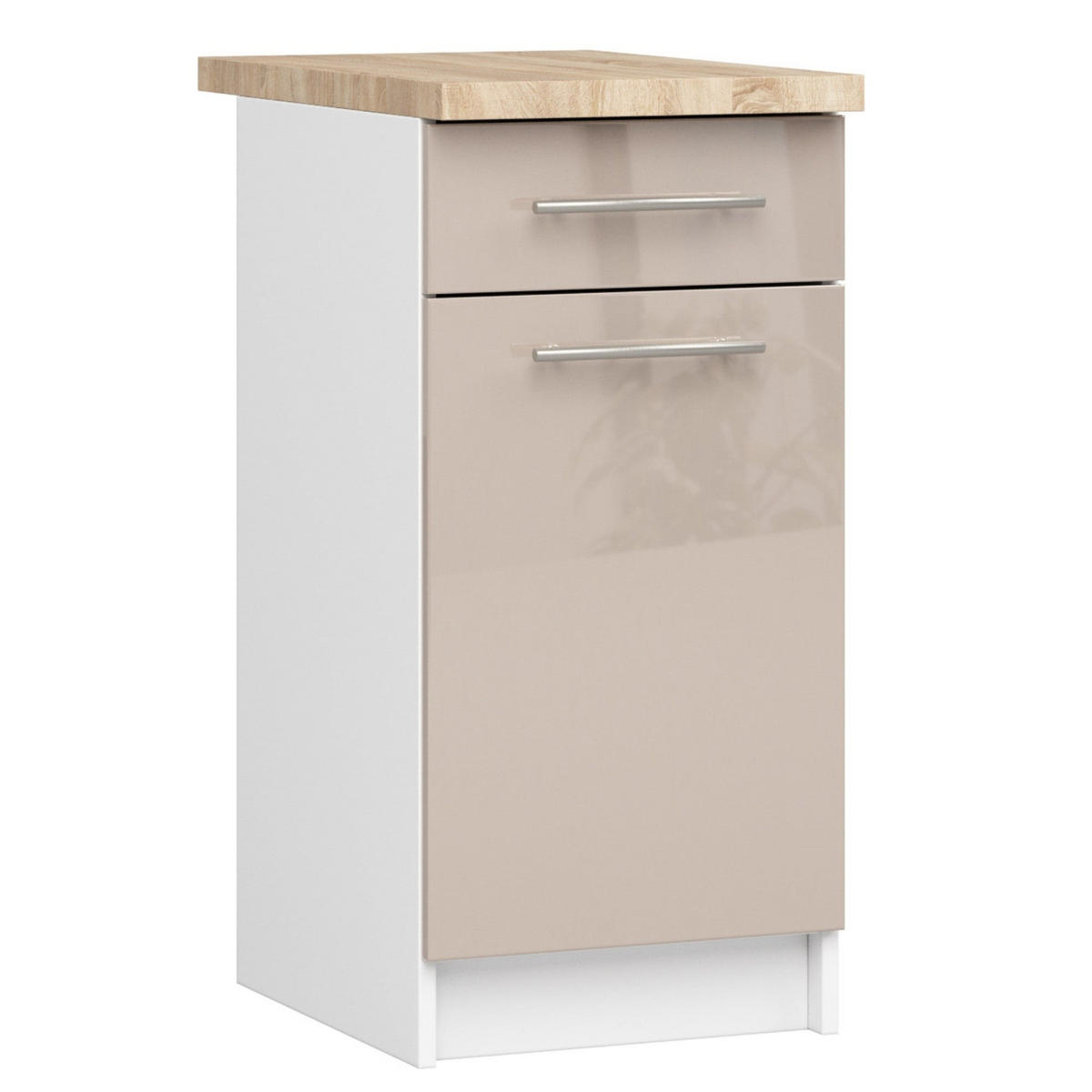 UNTERSCHRANK Weiß, Cappuccino Glanz 85/40/46 - Weiß, Holzwerkstoff (40/85/46cm) - RAUMHIRSCH FURNITURE