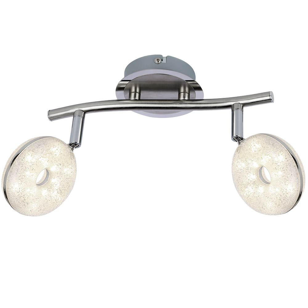 LED DECKENLEUCHTE Nickel-matt Silber - Silberfarben, Metall (27.7/28/19cm) - Globo Lighting