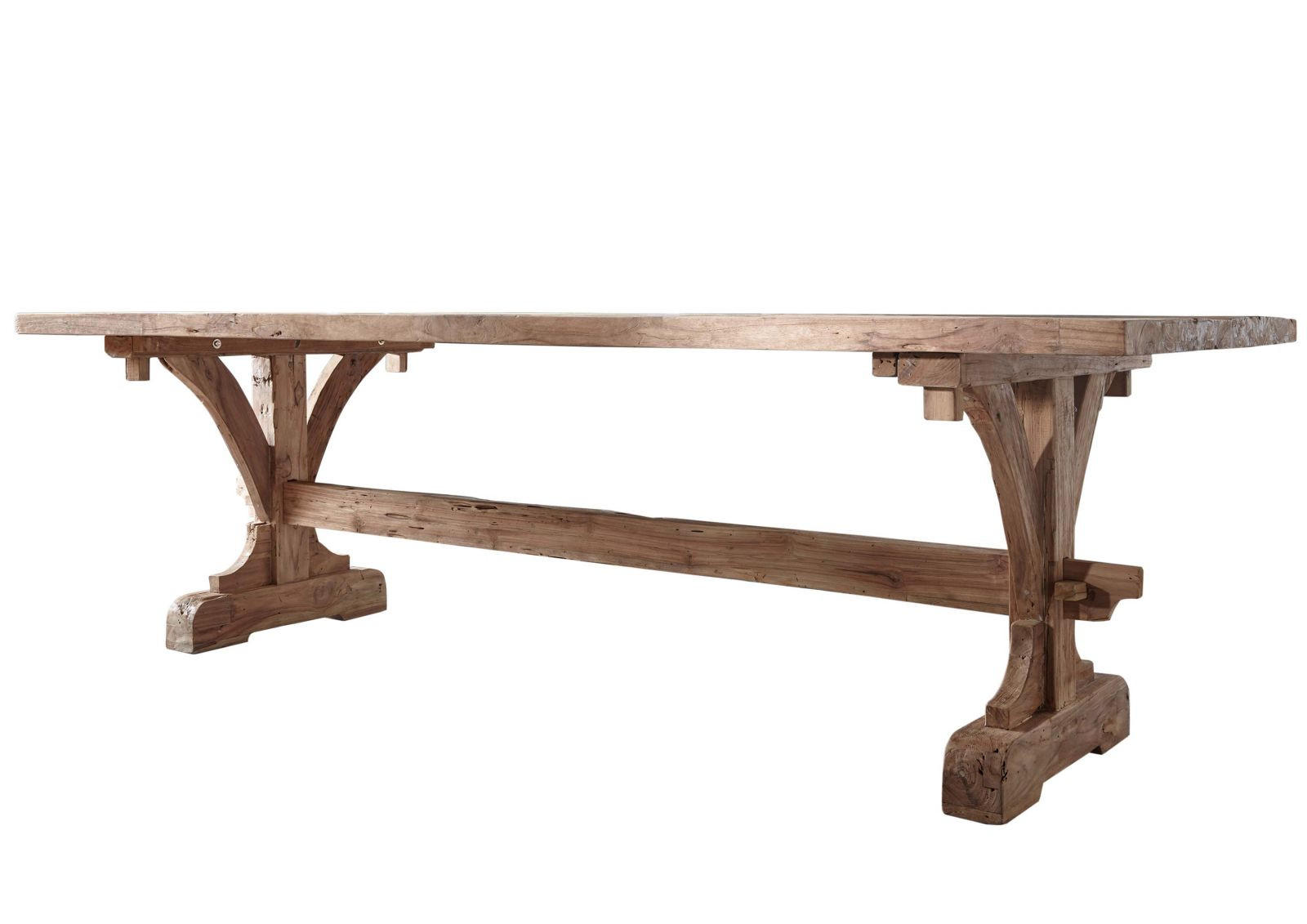 ESSTISCH Teak 270x100x78 natur unbehandelt BASSANO #128 - Naturfarben, Holz (270/100/78cm) - Massivmoebel24