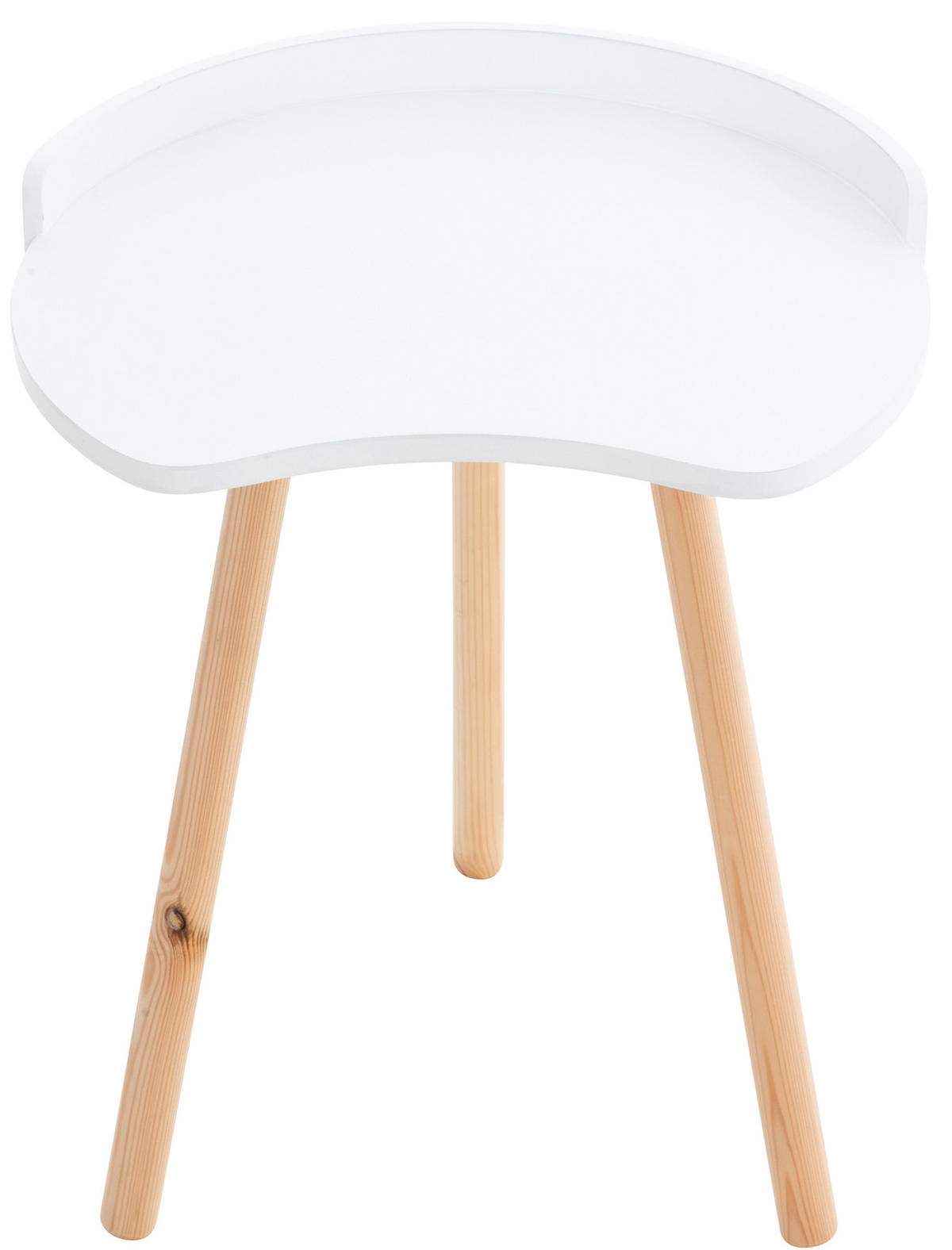 BEISTELLTISCH rund Holz weiß - Eukalyptusholzfarben/Weiß, Holz (45/45/54cm) - CLP