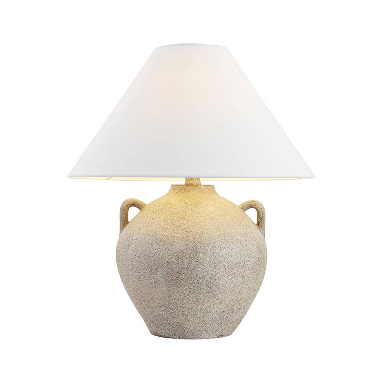 TISCHLAMPE RITA - Weiß, Große Tischlampe - Weiß, Kunststoff/Textil (43/43/50cm) - Home Deluxe