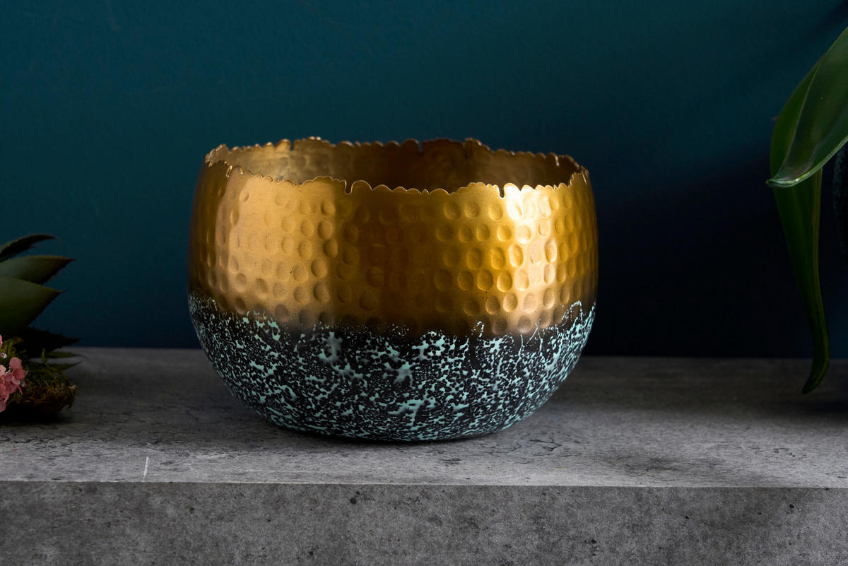 DEKOSCHALE ORIENT Metall Patina 20 cm - Goldfarben, Metall (19/13cm) - riess-ambiente