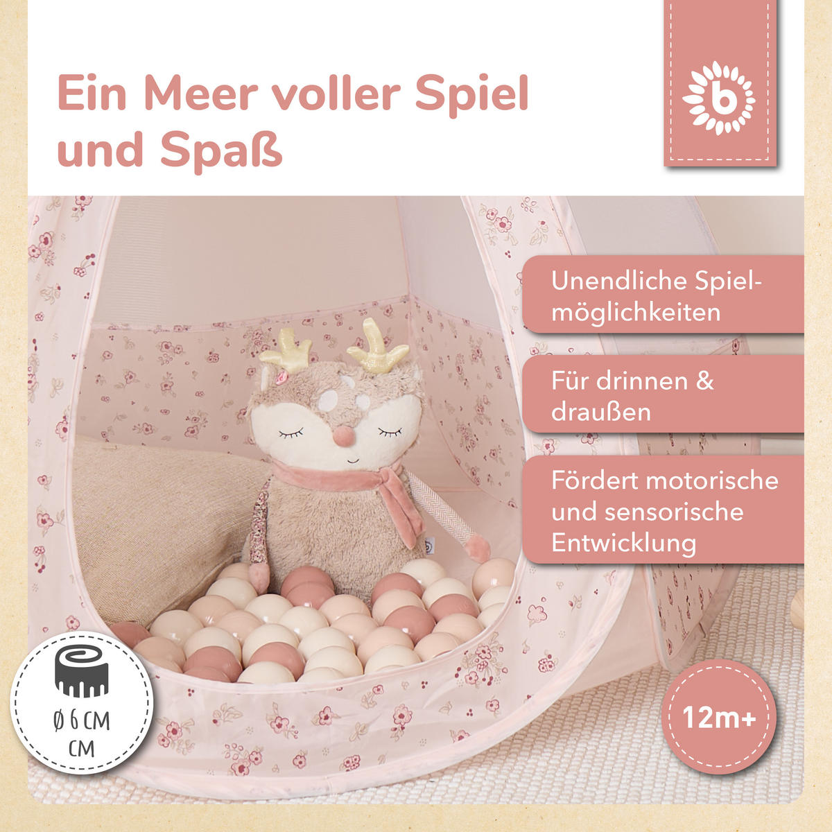 BÄLLE für Bällebad Dreamy Flowers 100 St - Multicolor, Kunststoff (35/20cm) - Bieco Spielwaren