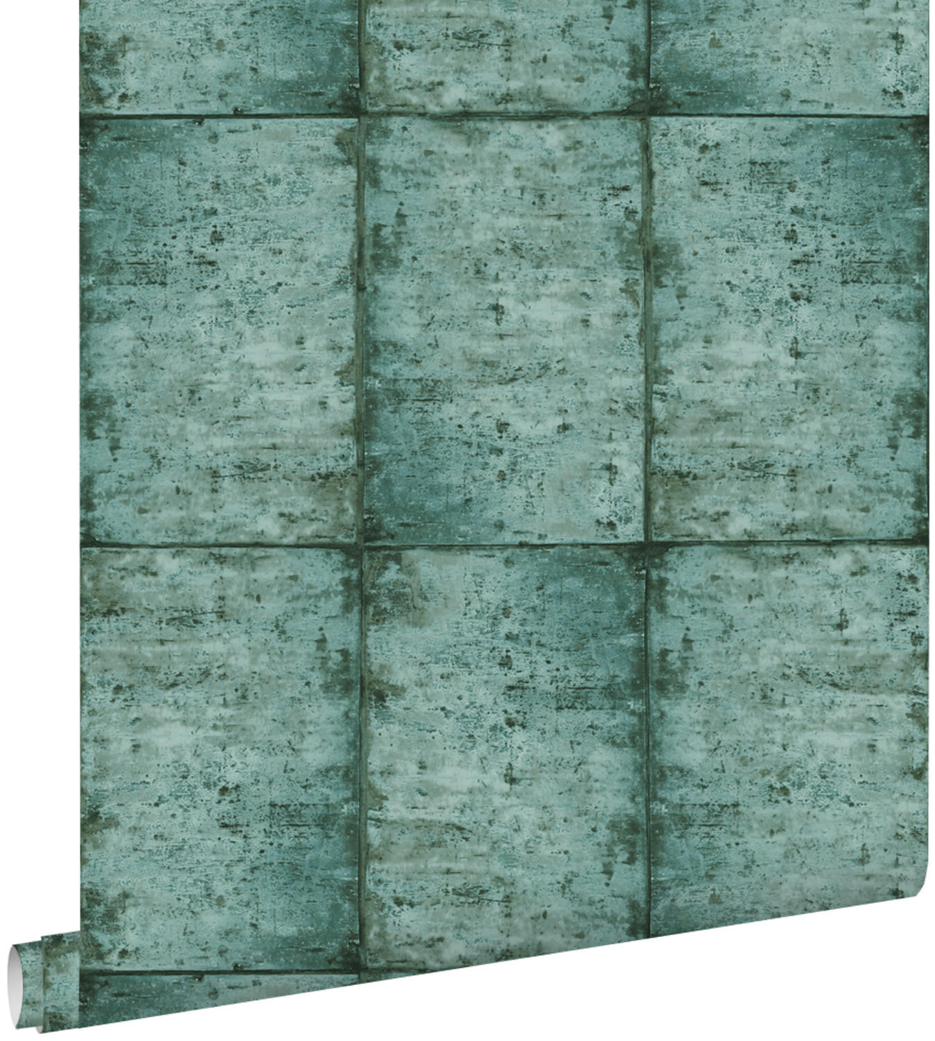 TAPETE Zinkplatten 53 cm x 10.05 m - Grün, Papier (53/1000cm) - ESTAhome