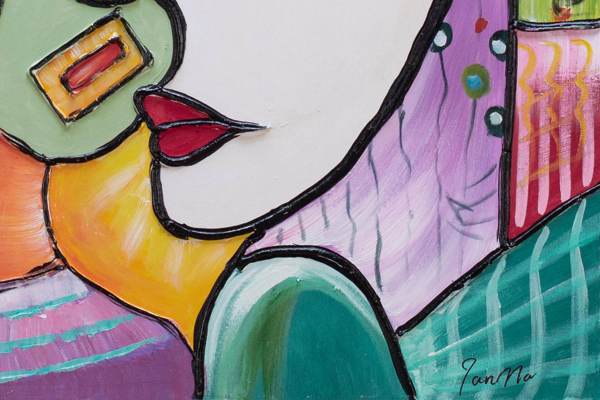 ACRYLBILD HANDGEMALT 80/80 cm - Multicolor, Holz/Textil (80/80cm) - KUNSTLOFT