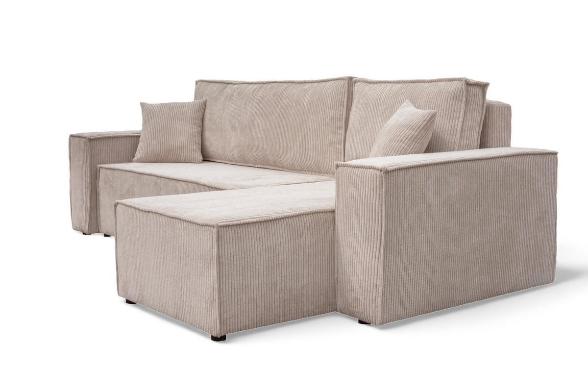 ECKSOFA TAVO L mit Stauraum, Beige - Beige, Textil (244/145cm) - KS Home Concept