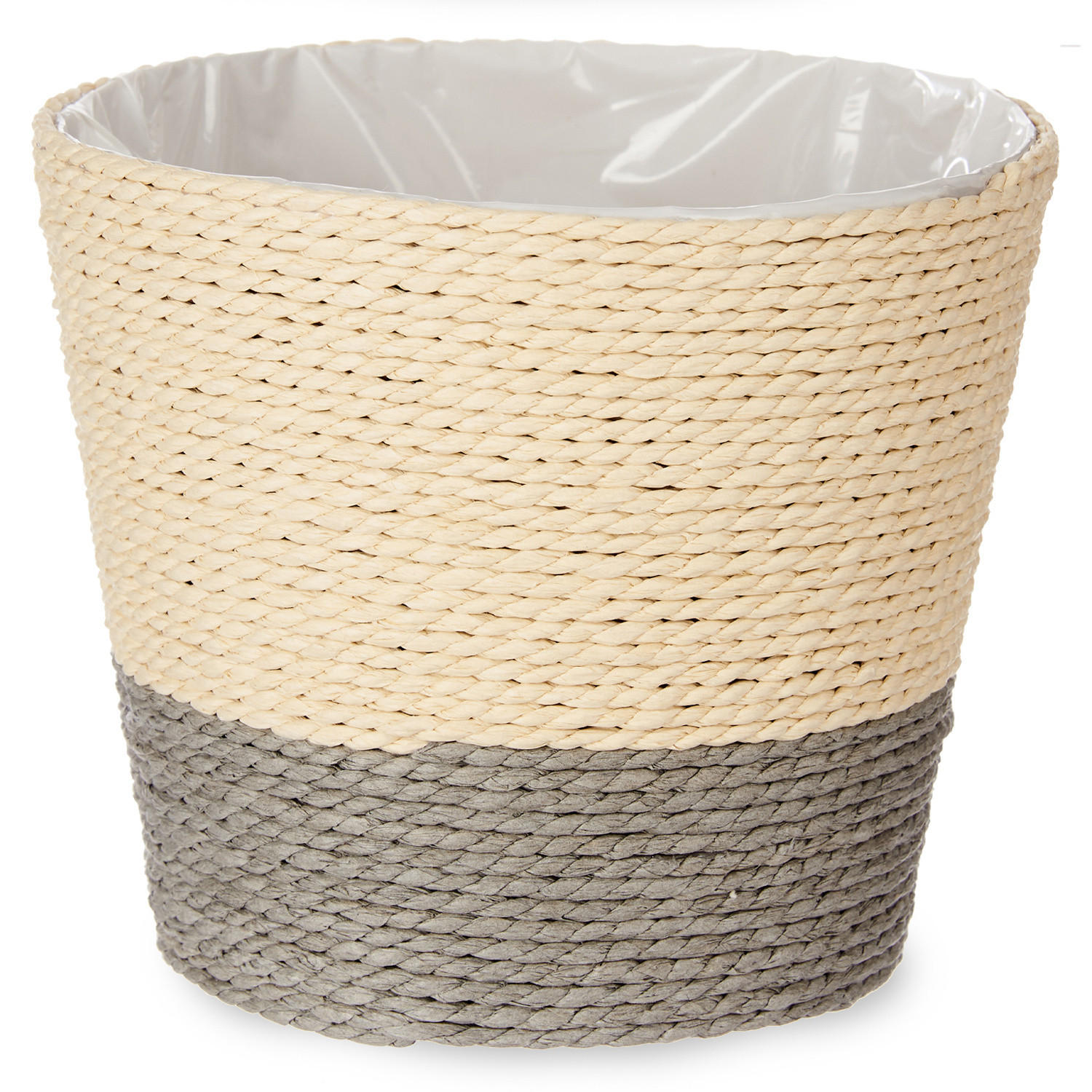 ÜBERTOPF Geflochten Ø 15 cm - Grau, Kunststoff (15/16cm)