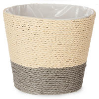 ÜBERTOPF Geflochten Ø 15 cm - Grau, Kunststoff (15/16cm)