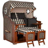 STRANDKORB 2-Sitzer Düne Mahagoni 505 - Anthrazit/Braun, Holz (125/170/80cm) - Mr. Deko