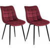 ESSZIMMERSTUHL 2er Set, Samt, Metallbeine, Bordeaux - Bordeaux/Schwarz, Textil/Metall (46/85.5/40.5cm) - Woltu