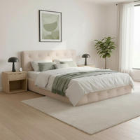 POLSTERBETT Julie Beige ca. 180 / 200 cm Stauraum - Creme, Holz - Bessagi Home
