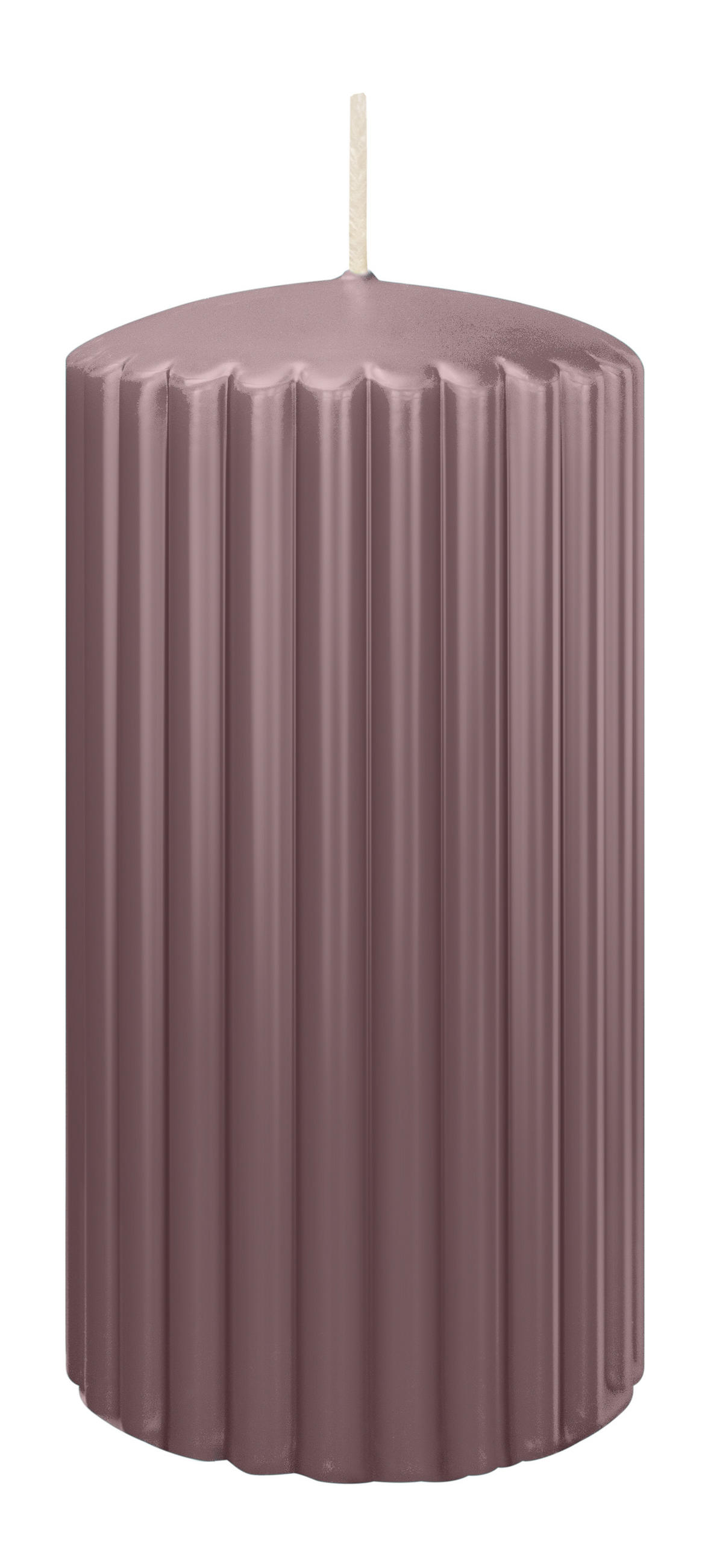 RILLEN KERZEN Mauve 150 x Ø 80 mm, 4 Stück - Mauve, Paraffin (8/15/15cm) - Wiedemann Kerzen