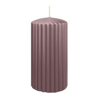 RILLEN KERZEN Mauve 150 x Ø 80 mm, 4 Stück - Mauve, Paraffin (8/15/15cm) - Wiedemann Kerzen