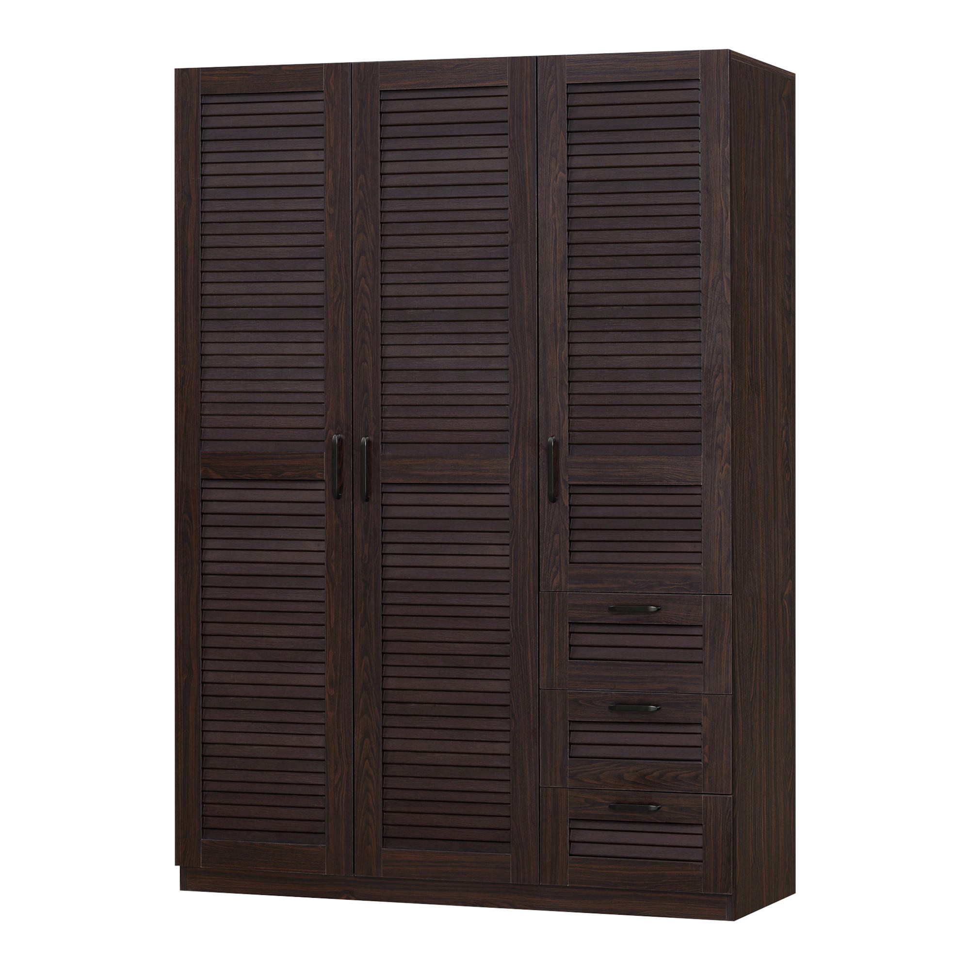 KLEIDERSCHRANK Finning - Walnussfarben, Holzwerkstoff (120/176/52cm) - [en.casa]