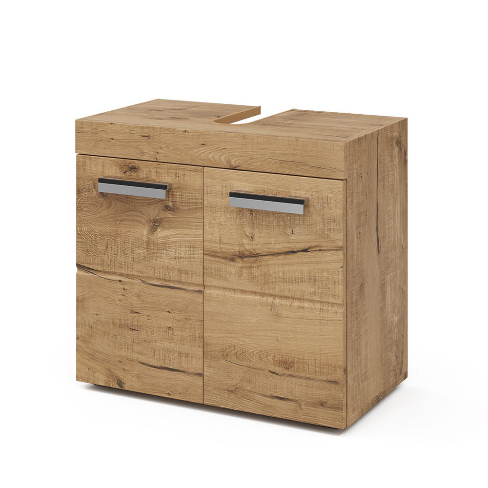 WASCHBECKENUNTERSCHRANK Luna Eiche Wotan 60 x 56 cm - Eiche Wotan, Holzwerkstoff (60/56/34cm) - Vicco