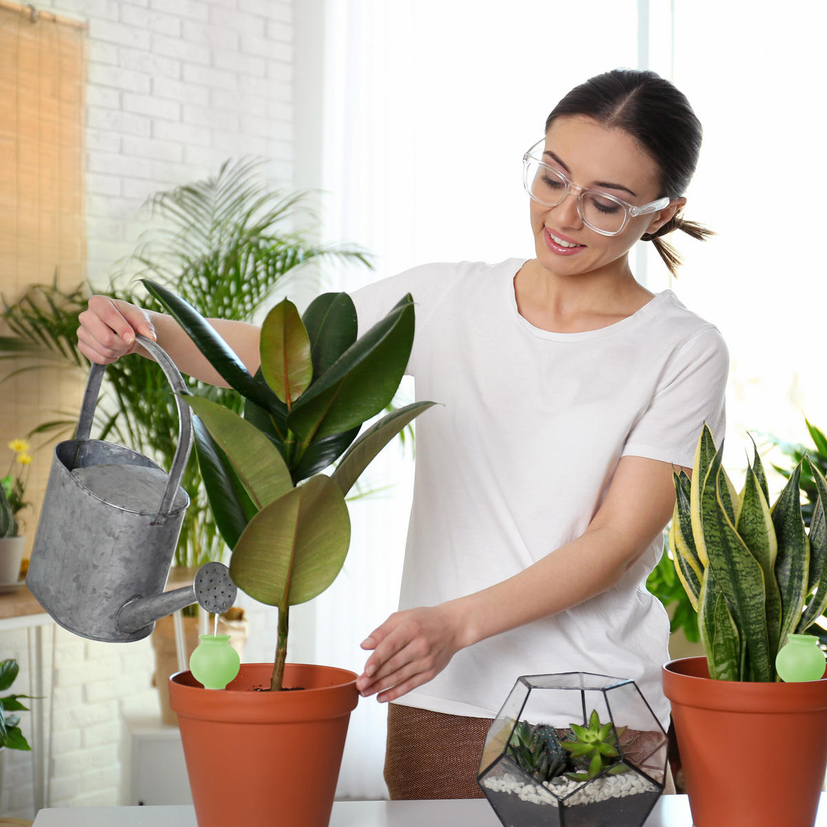 4XTONKEGEL - Grün, Keramik (6/12/6cm) - Relaxdays