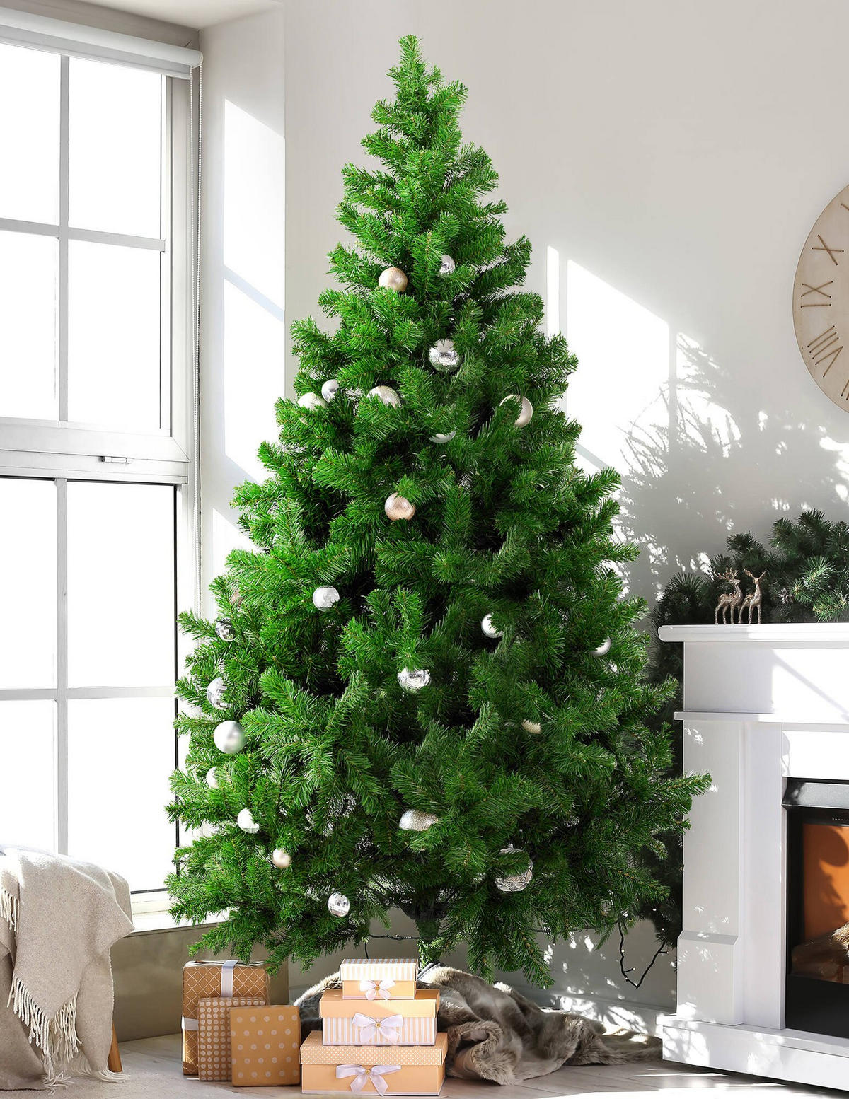WEIHNACHTSBAUM Kunststoff Grün 70x70h120 cm - Grün, Kunststoff (120cm) - DMORA