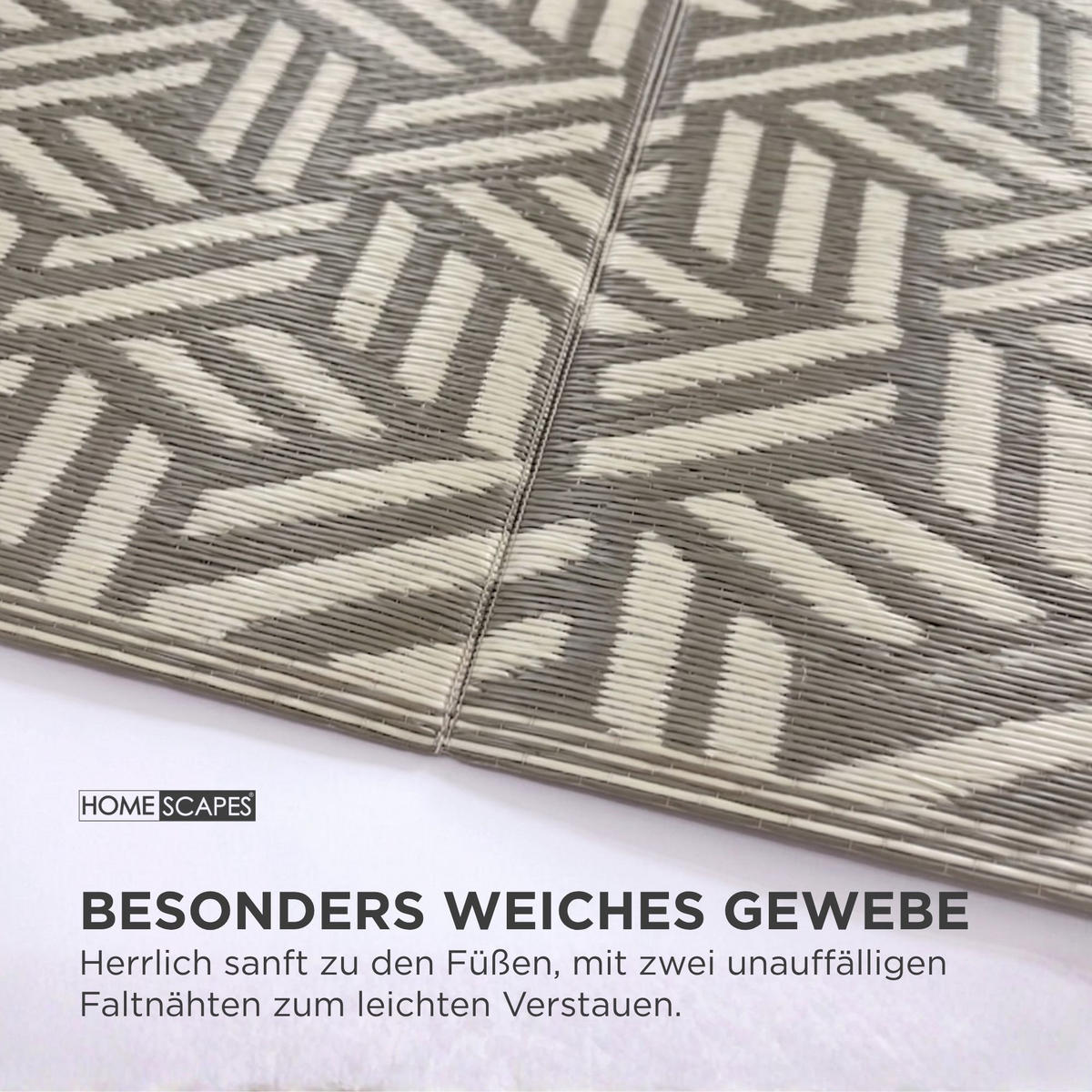 OUTDOORTEPPICH Luna geometrisch gemustert 150/240 cm - Grau, Kunststoff (150/240cm) - Homescapes