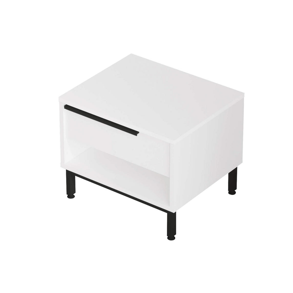 NACHTTISCH 42,5/44,5/53,5 cm - Weiß, Holz (42.5/53.5/44.5cm) - Mobili Rebecca