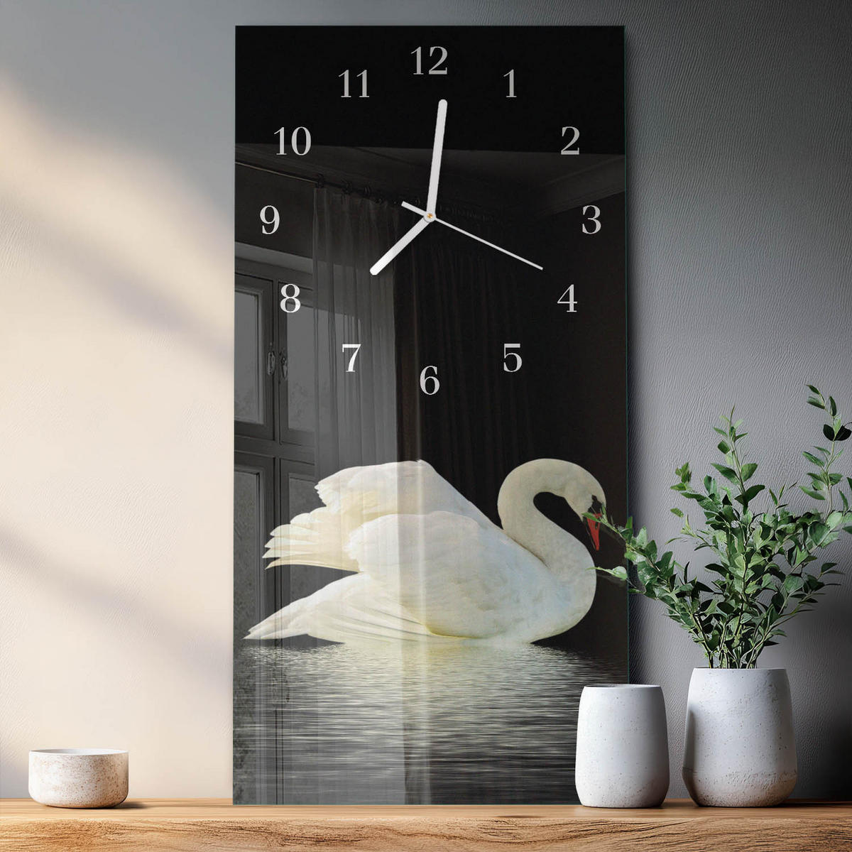 WANDUHR 30x60 cm - Mohnblumen - Multicolor, Glas (30/60/0.4cm) - TULUP