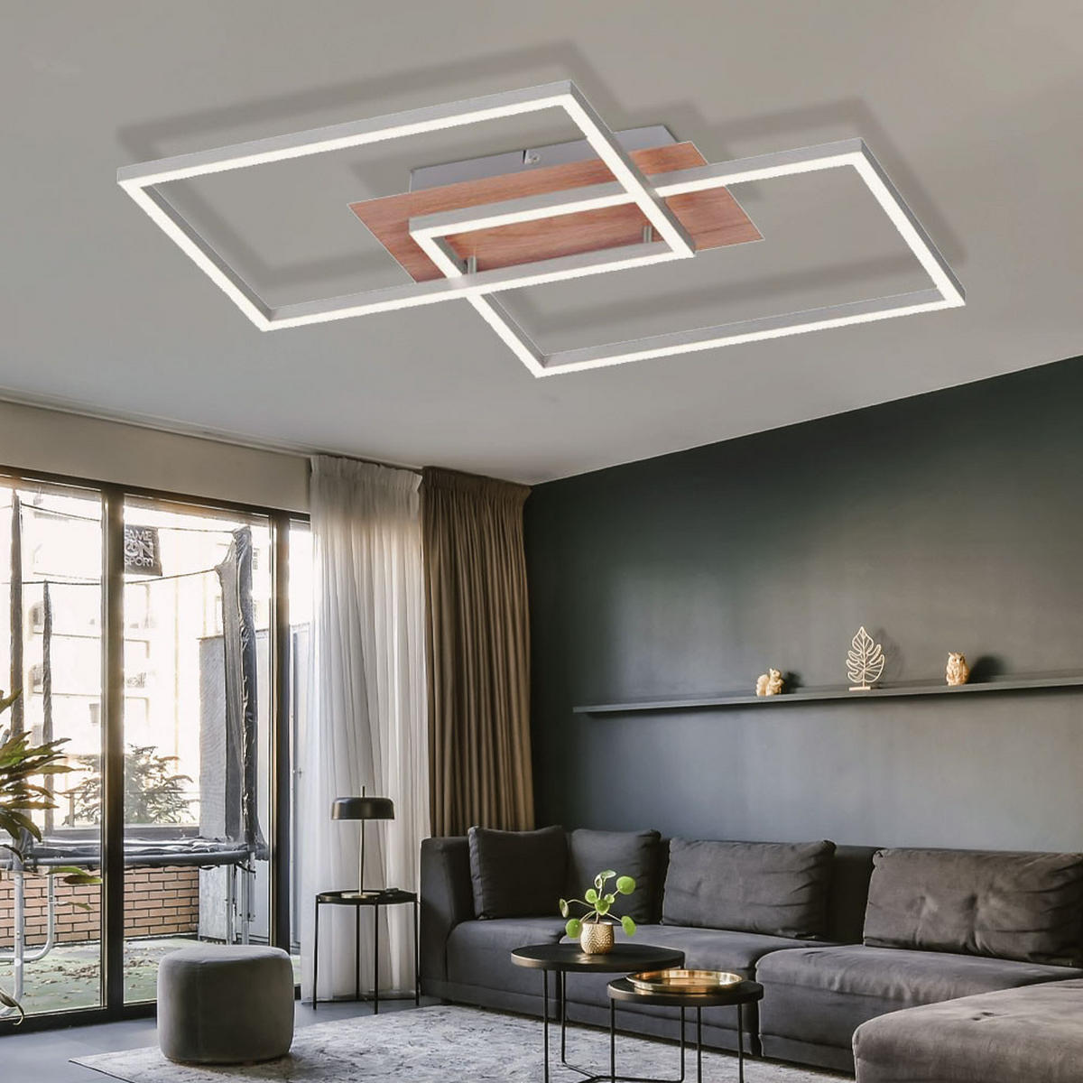 LED DECKENLEUCHTE IVEN Metall Silber - Silberfarben, Metall (50.4/42/7cm)