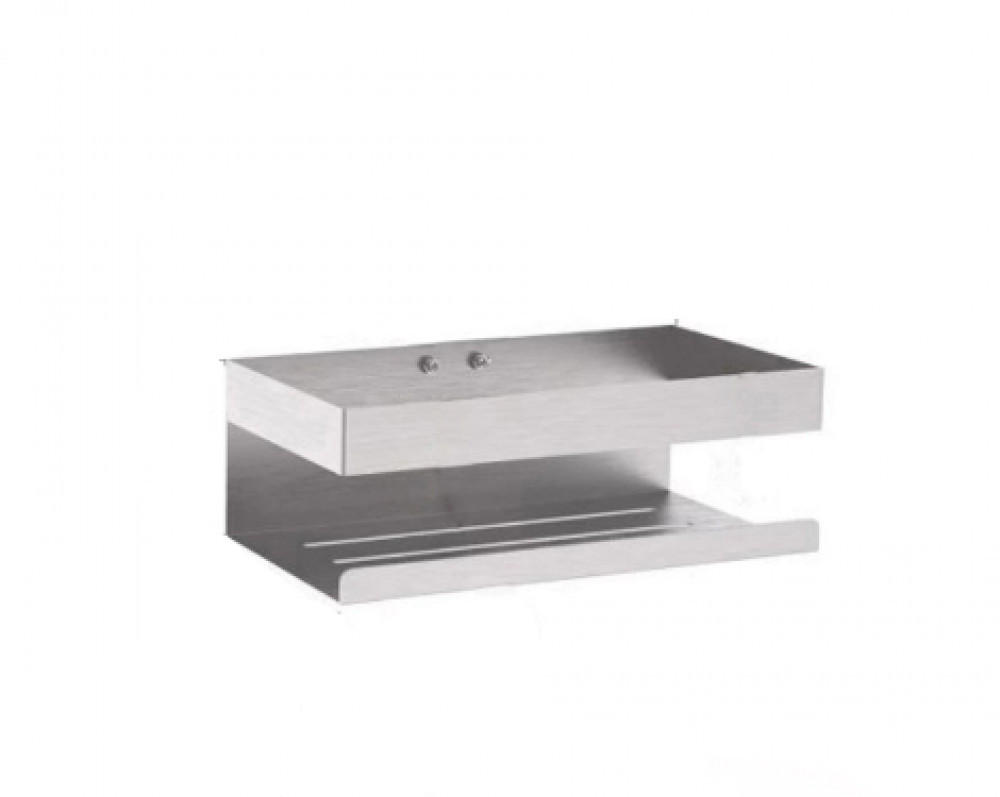 DUSCHREGAL , Duschkorb , 23 cm – selbstklebender - Grau, Metall (10/8/23cm) - BELZ
