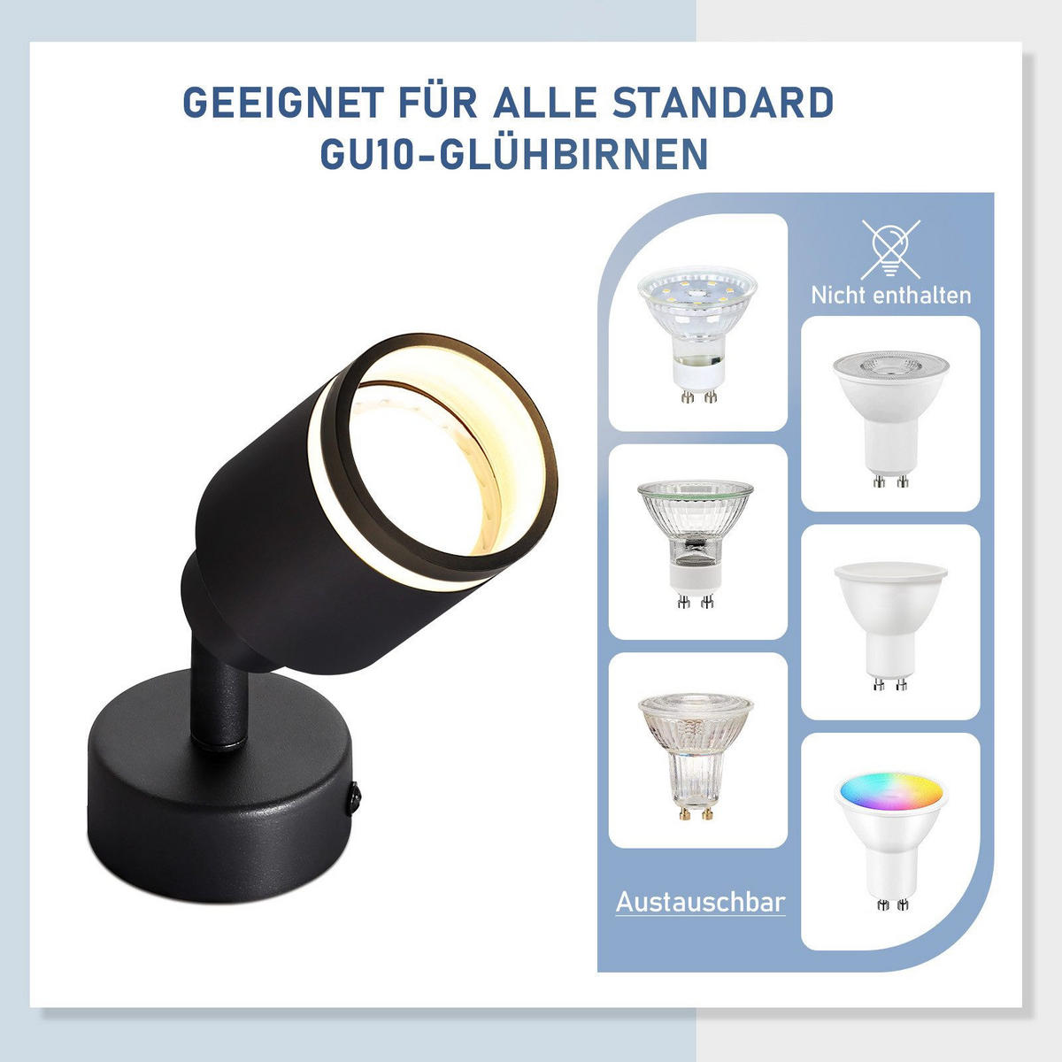 STRAHLER Lauterberg 1-flammig 6/6/15.7 cm - Schwarz, Metall (6/6/15.7cm) - Nettlife