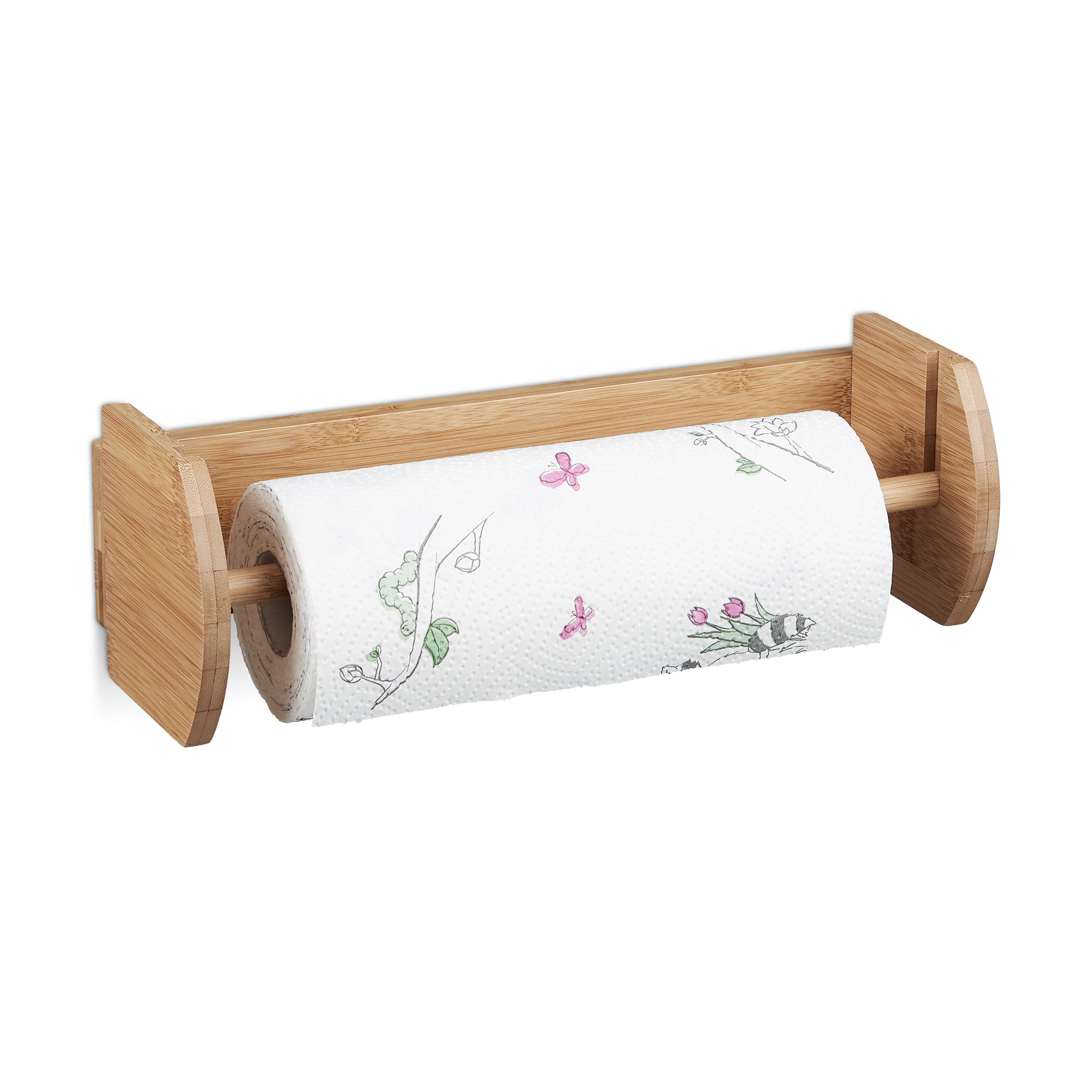 Relaxdays DRŽÁK přírodní bambus nástěnná montáž 37 cm