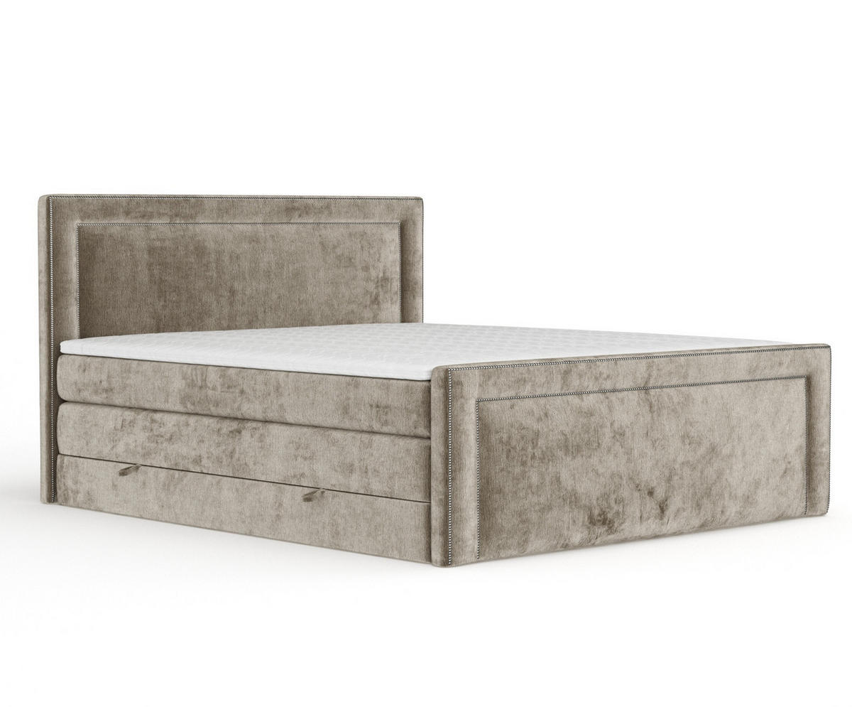 BOXSPRINGBETT Luxora Beige 160/200 cm - Beige/Schwarz, Holz/Holzwerkstoff (160/200cm) - Maison de Reve