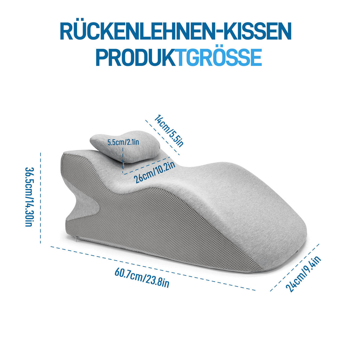 KOPFKISSEN Einschlafhilfe grau - Grau, Textil (24/60cm) - Vercart