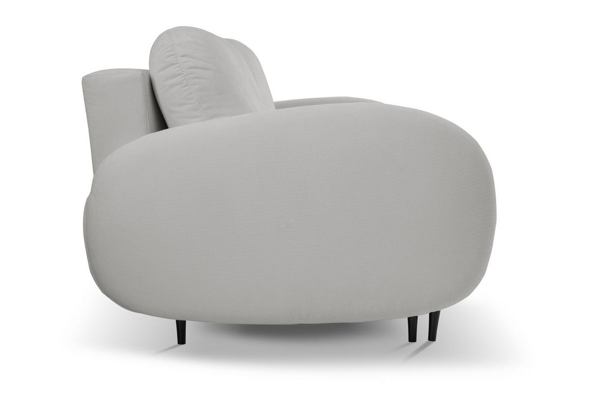 SOFA SOFT RunAgin Mit Schlaffunktion Und Bettkasten, PUR-Schaum, Schwarze Kunststofffüße, lose Rückenkissen, freistehend, 232x109x95 cm Light Grey - Hellgrau, Holz/Textil (232/95/109cm) - DomoHome