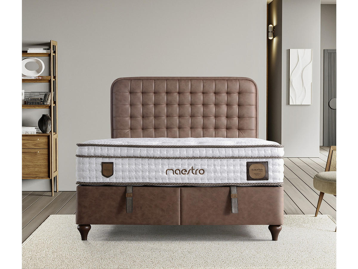 POLSTERBETTSET Maestro 140x200 Braun - Braun, Textil/Metall (140/200cm) - Villa Möbel